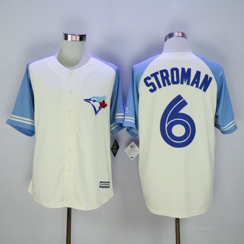 Men Toronto Blue Jays 6 Stroman Cream MLB Jerseys